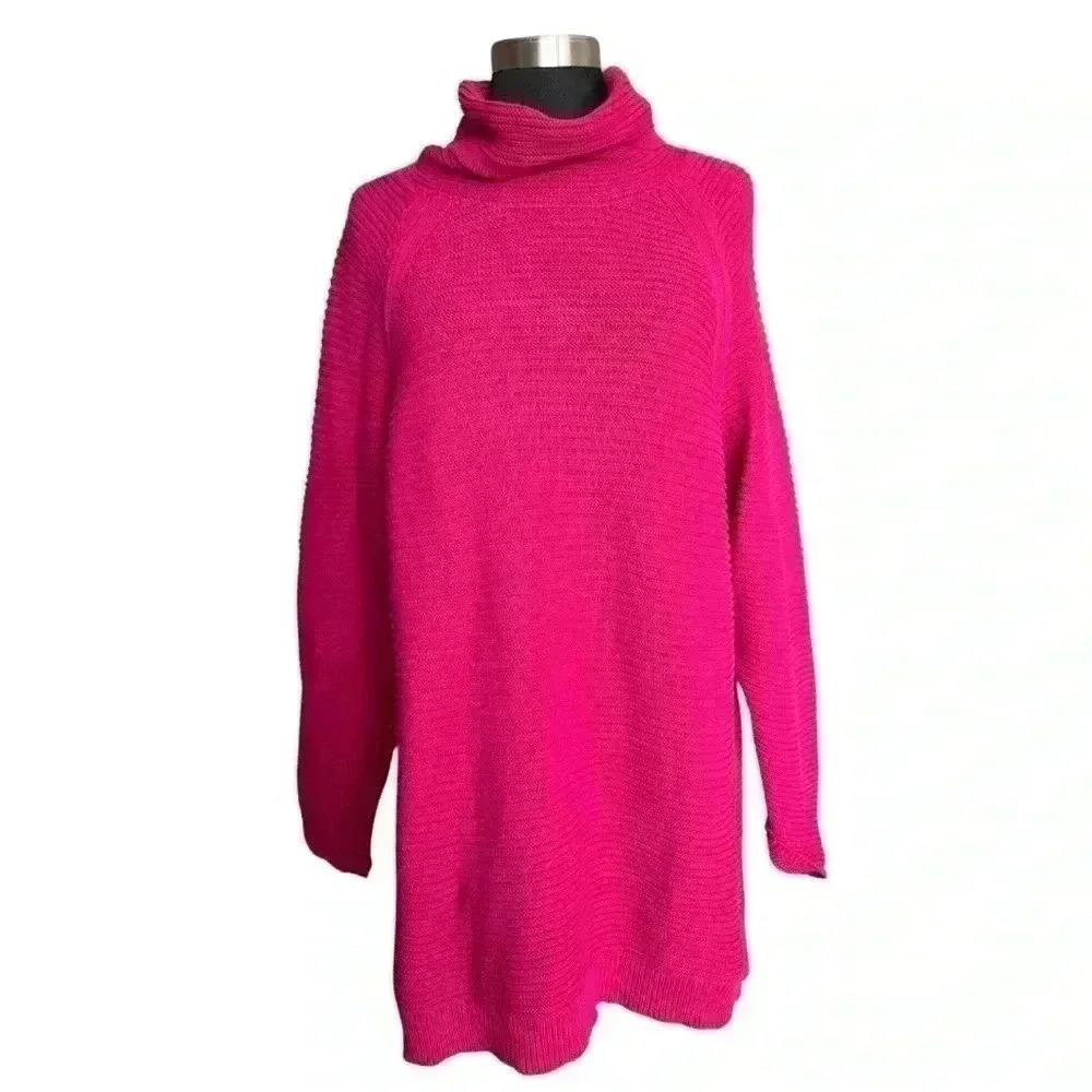 Kenneth Cole Reaction Hot Pink Turtleneck Sweater